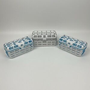 Munchkin Dishwasher Basket Lot Of 3 White Blue Baby‎ Bottle Parts Organizer